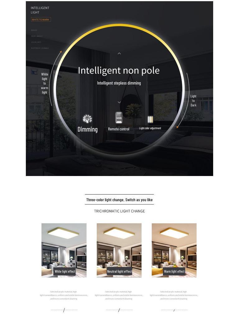 Роскошный золотой светодиодный потолочный светильник - защита глаз для гостиной, прихожей, спальни