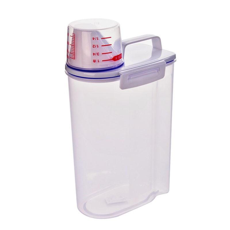 Japanese Transparent Sealed Grain Storage Jar for Kitchen