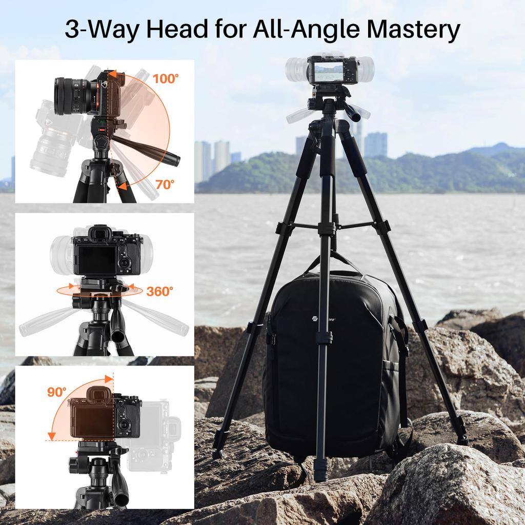 Алюминиевый штатив Fotopro с высотой 188 см для смартфона, максимальная нагрузка 3 кг, съемный, компактный, для видеокамер и цифровых камер, с панорамной головкой DIGI-9900,