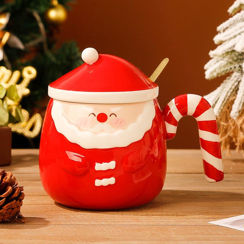 Санта-Клаус креативная расписанная вручную кружка рельефная керамическая чашка милая креативная чашка для воды сувенирная рождественская чашка