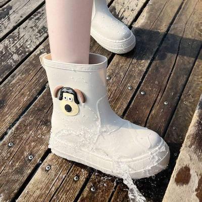 Женские флисовые дождевые сапоги до середины икры - Нескользящие, износостойкие, с мягкой подошвой, универсальные, водонепроницаемые.