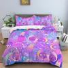 Mushroom Bedding Collection Psychedelic Soft Duvet Cover Collection Purple Comforter Cover Full King Queen Size 23Pcs Polyester Quilt Cover