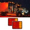 1 Pair 12V 8 LED Turn Signal Brake Running Tail Stop Light LED Trailer Tail Light Shockproof Amber Red Taillight Lamps