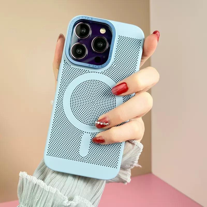 Магнитное притяжение Подходит для чехла для мобильного телефона Apple 16proMax Противоударный IPhone 15 Охлаждающая сетка Защитный чехол 14