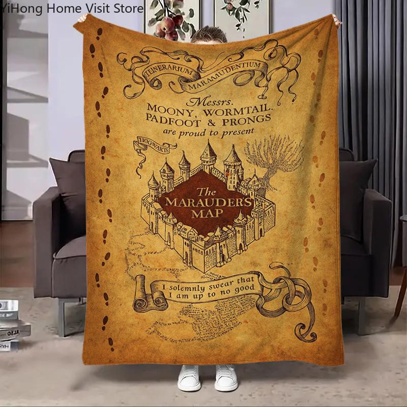 Мягкие пледы-карты Мародеров, Фланелевый плед с 3D-печатью для гостиной, дивана, кемпинга, пикника, путешествий, теплый плед, праздничные подарки