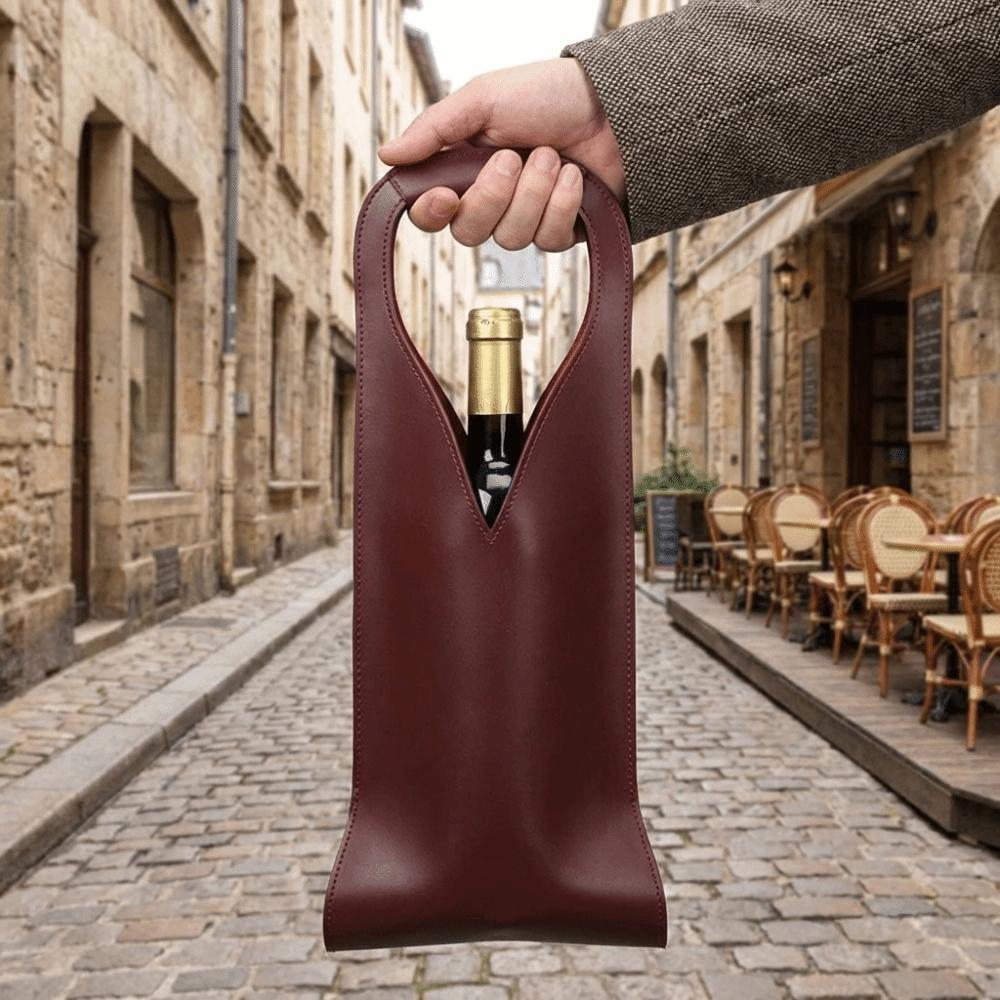 Single Bottle Holder Leather Wine Carrier Waterproof Beer Gift Bag Wine Tote Bridal Shower