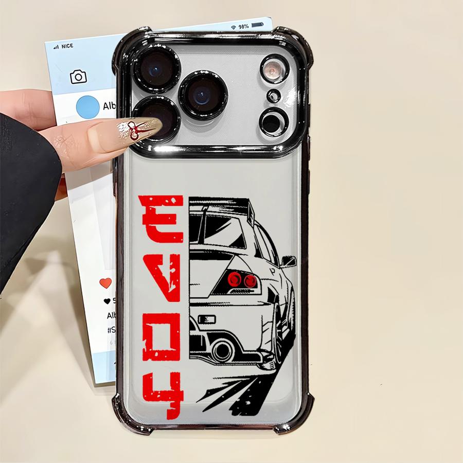 Японский JDM Дрифт Автомобиль Прозрачный Чехол для Телефона для Apple iPhone 16 15 14 Plus 17 Air 16e 13 12 11 Pro Max