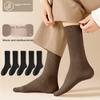 Men's Mid-Calf Socks, Autumn And Winter Sweat-Absorbing And Odor-Resistant Thick Socks, Pure Cotton Seamless Long Socks, All Black