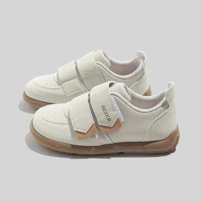 Женские симпатичные повседневные кроссовки Beier с круглым носком и липучкой белого цвета - модель 2025 г.