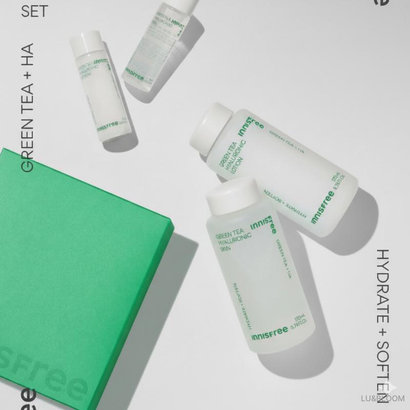 Innisfree Зеленый чай Гиалуроновая уход за кожей Набор из 2 предметов (+Бесплатный подарок)