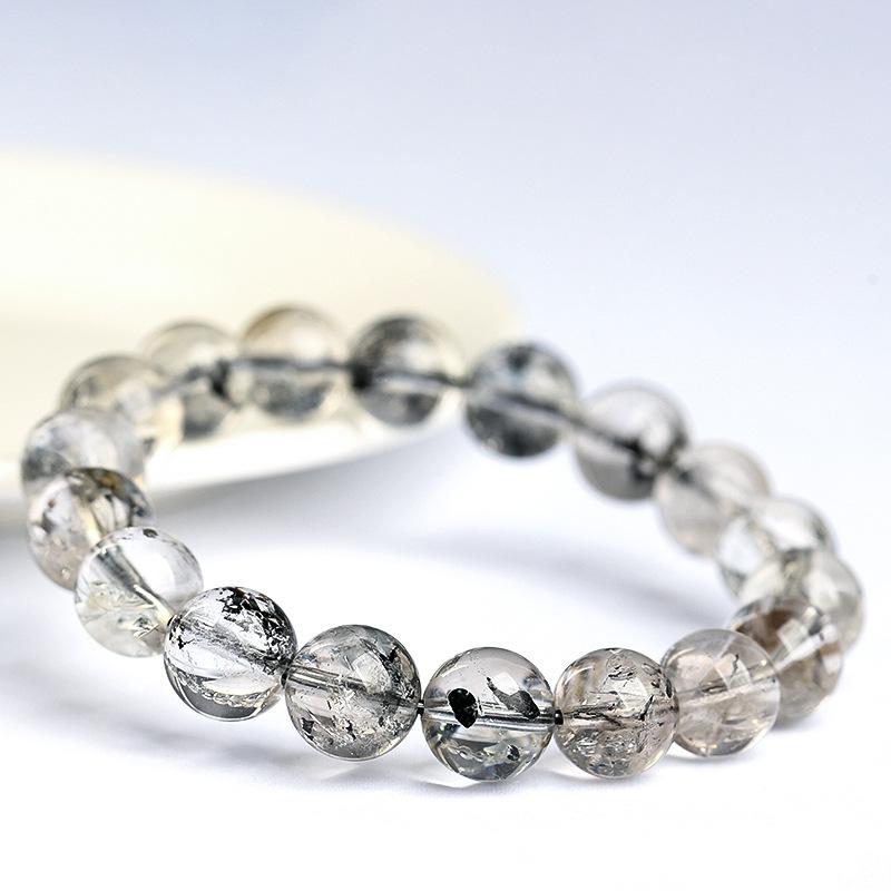 Браслет с бусинами из натурального сияющего бриллианта Hongchu Crystal, черный мерцающий прозрачный браслет с бриллиантами