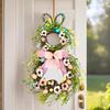 25 Inch Easter Bunny Wreaths for Front Door Decoration,Easter Door Wreath with Pastel Eggs Artificial Floral Decorations for Home Indoor Outdoor