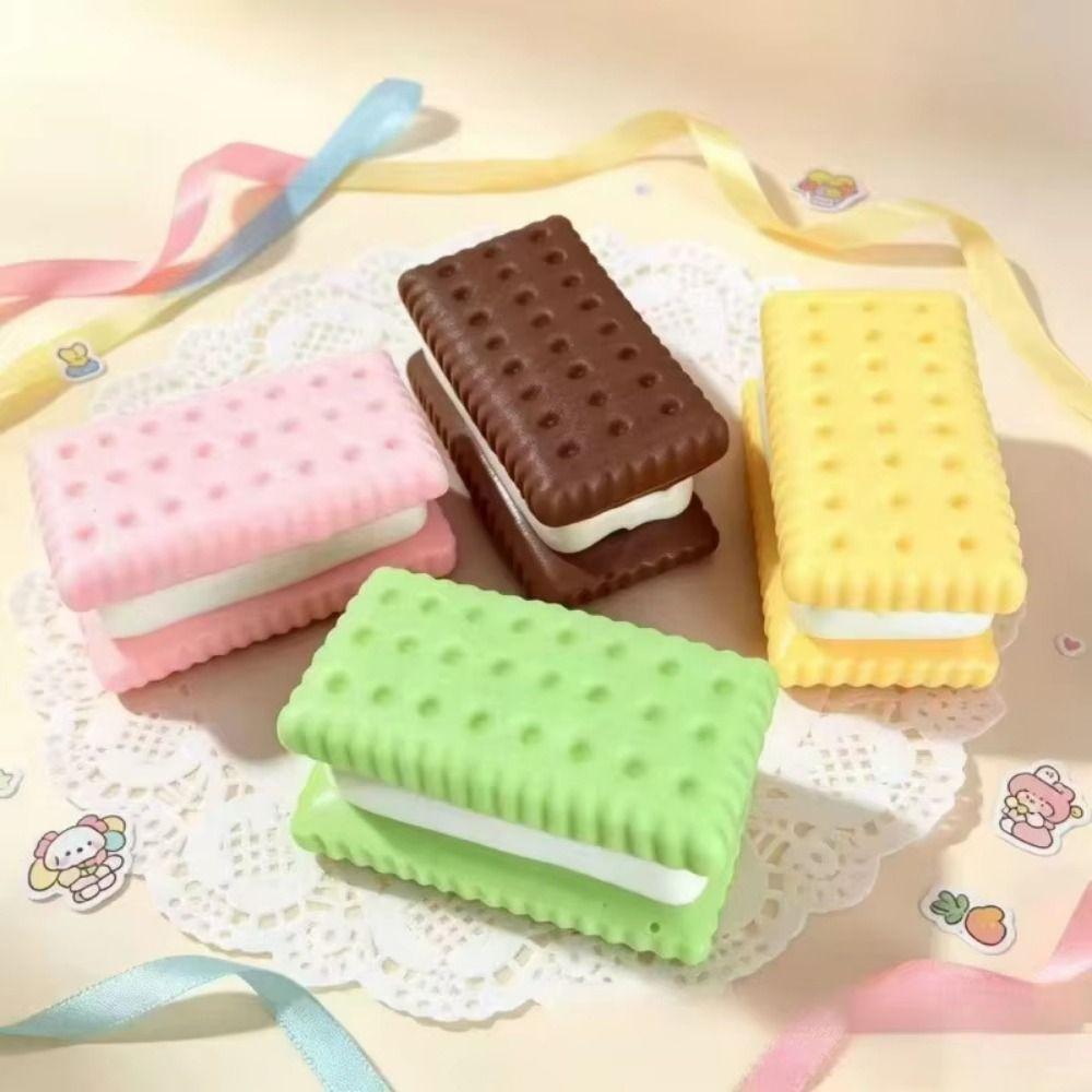 Soft Texture Simulation Cookie Squeeze Toy Slow Rebound Biscuit Soda Cracker Fidget Toy Hand Relax