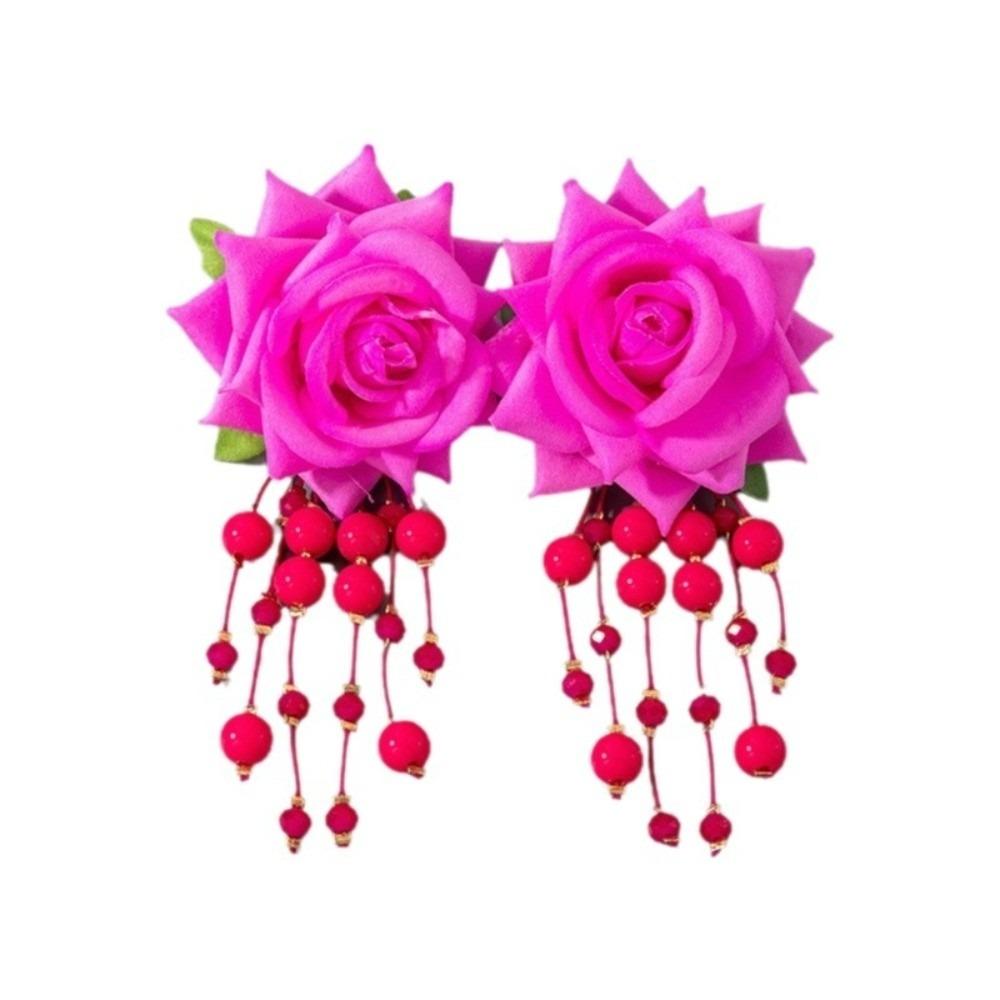 Bohemian Style Flower Earrings Temperament Drop Earrings Fashion Faux Rose Earrings Girls