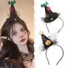 Sequins Witch Hat Headdress Headband Spiderling Pumpkin Non-slip Catch Hair Hoop Hair Styling Tool