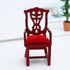 Dollhouse Miniature Chair Vintage Wood 1:12 Red Miniature Chair for Home Decor