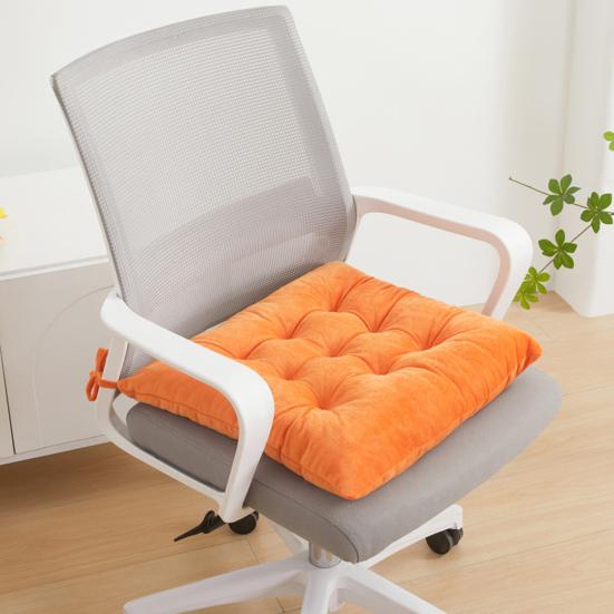 Подушка на сиденье Кристальный бархат Ткань Утолщенная Высокоэластичная Губка Подушка для комфорта при длительном сидении Противоскользящий дизайн Однотонная Подушка для стула