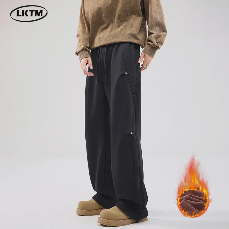 LKTM Мужские спортивные штаны из бархата с заклепками - Модные американские свободные повседневные брюки