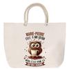 Sac De Plage Anse Corde - PLANETEE - Chouette - Grand Format - Coton - Personnalisable