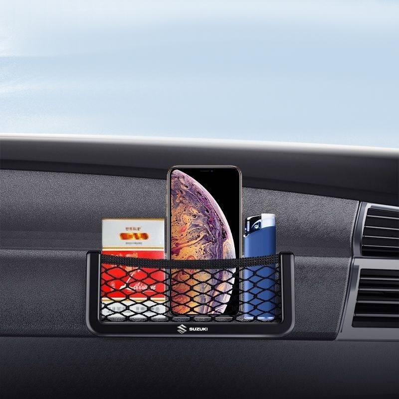 1Pcs Car Net Bag Phone Holder Storage Net Box Pocket Organizer For Suzuki DZire IGNIS Grand Swift Jimny Vitara Baleno SX4 GW250 Splash Swace