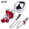 Intimate Metal Anal Plug With Crystal Jewelry Smooth Butt Plug Anal Beads Tube