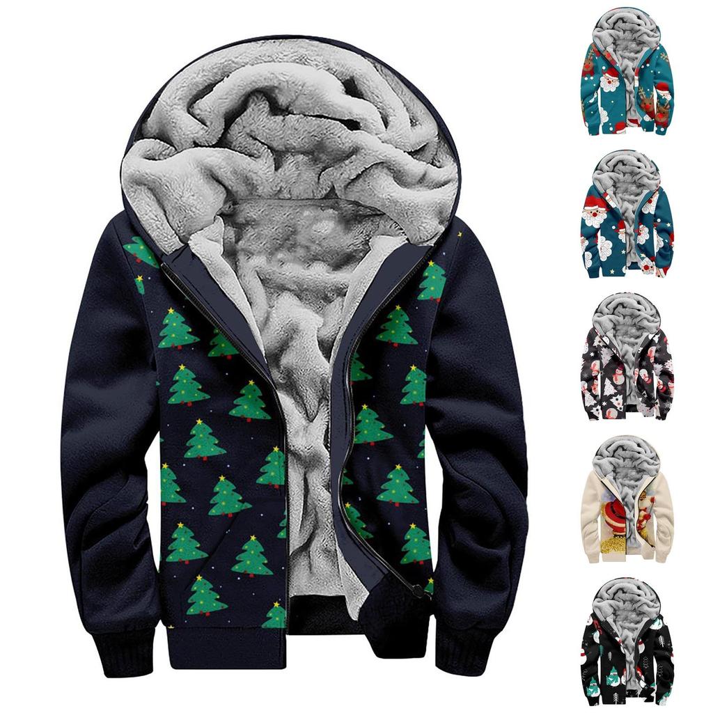 Мужской индивидуальный повседневный свитер на молнии с длинным рукавом и принтом, толстый хлопковый костюм, зимний костюм