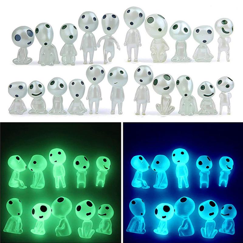 10 светящихся инопланетных орнаментов на Хэллоуин, светящихся в темноте поделок из смолы для микроландшафтного украшения сада