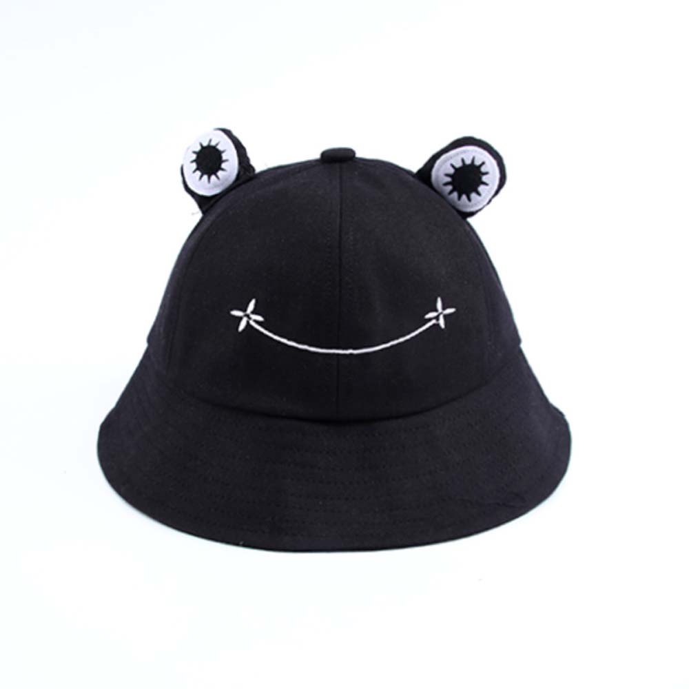 Cute Adjustable Cotton Embroidery Frog Women Fisherman's hat Visors Hat Bucket cap Sun Hat