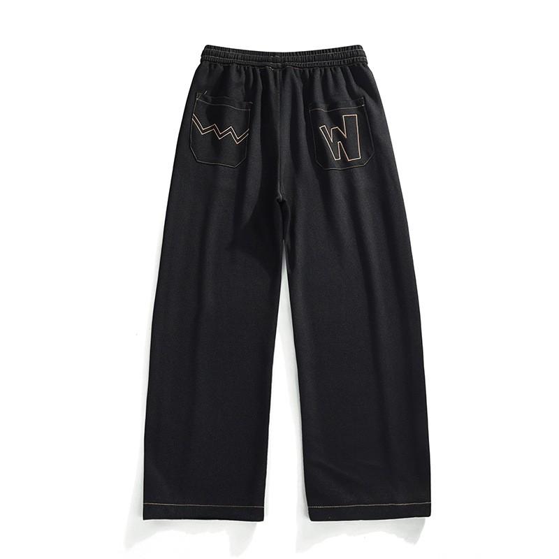Loose Straight Leg Sweatpants Men Women Plus Size Casual Striped Trousers Sports Daily Wear
