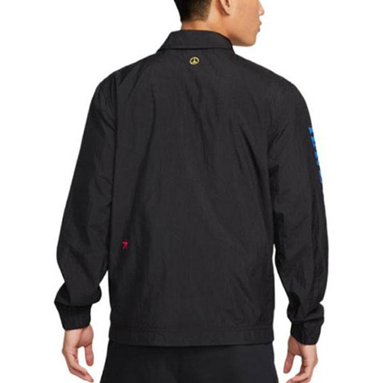 Men's Nike SS22 Retro Embroidered Daisy Long Sleeves Jacket Autumn Black DM5056-010