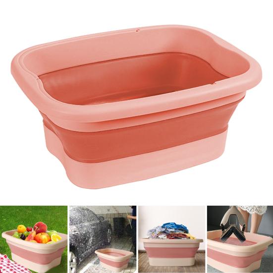 Yousheng Foldable Wash Basin Plastic Portable Pool Foot Bath Basin Kitchen Fruit Vegetable Washing Basin Footbath Tub Camping Laundry Car Wash Basin