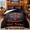 Guns N’ Roses Pattern Bedding 3Pcs Set Custom Name, Bed Sheet And Pillowcases For Home Bedroom