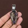 Russian Charoite, Moonstone Copper Wire Wrap Jewelry Pendant 2.36" S3O88