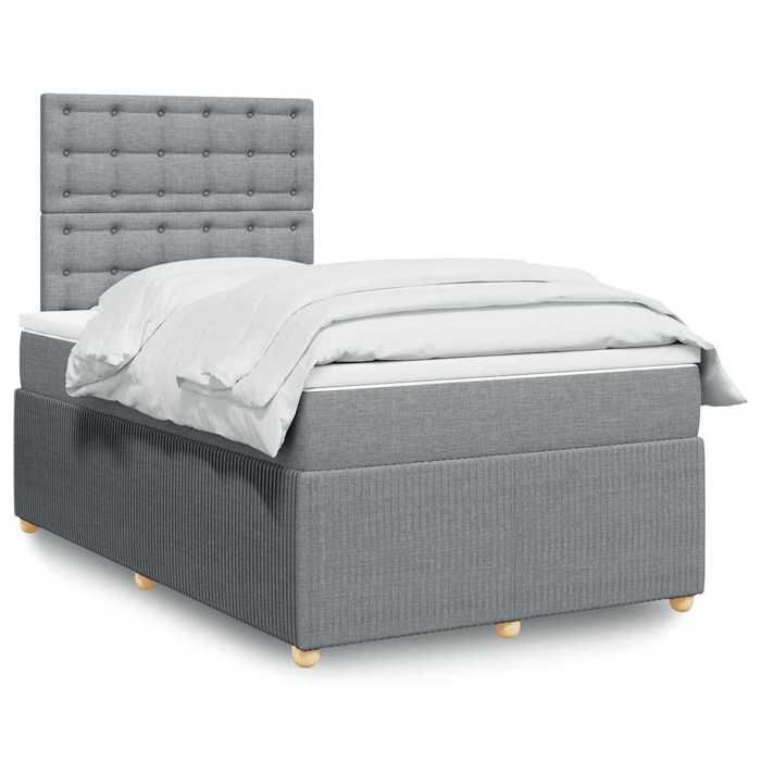 Maison Exclusive - Sommier à lattes de lit et matelas gris clair 120x190 cm tissu