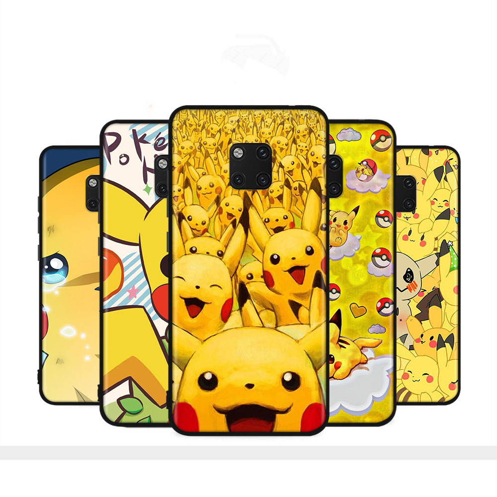 Чехол PK10 Pikachu PokémonBlack Sofe для Xiaomi Poco X6 X4 M5 M6 F5 F6 C65 C55 C50 C51 C40 Pro Redmi 14C A3X 13C 12C 11T 10A 9C Note 7 6 8A Plus