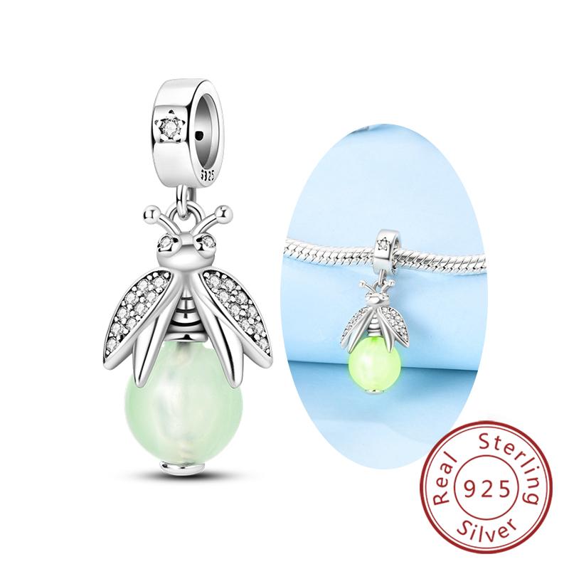 Оригинальные шармы-подвески из меди в виде светлячка, пчелы, бабочки, колибри для браслетов, женские украшения в подарок