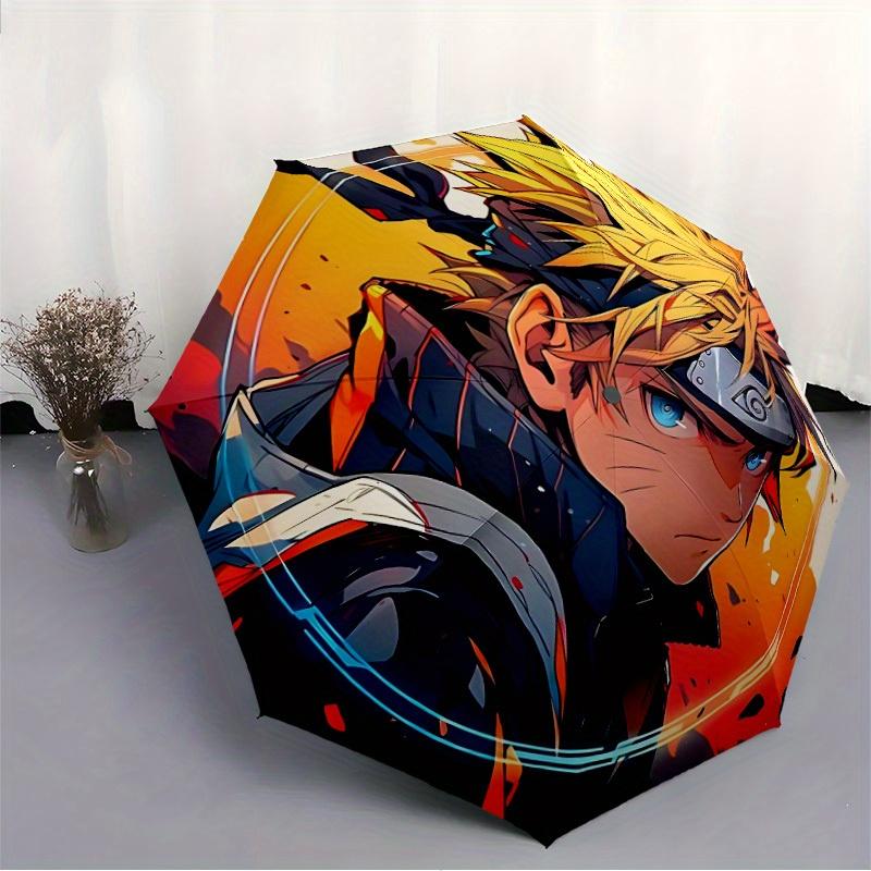 Naruto Uzumaki Automatic Folding Umbrella, Self-Opening/ Closing, Durable Windproof Travel Umbrella for Outdoor Adventures a0826019