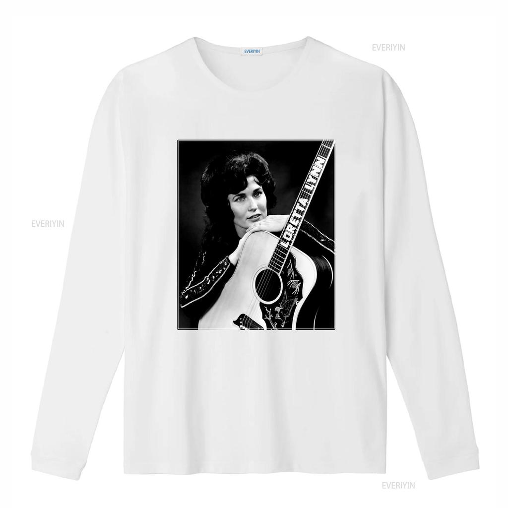 Vintage Black White Loretta Lynn Country Music Singer Print Casual T Shirt vintage Washed Breathable Stretched Stylish Slightly