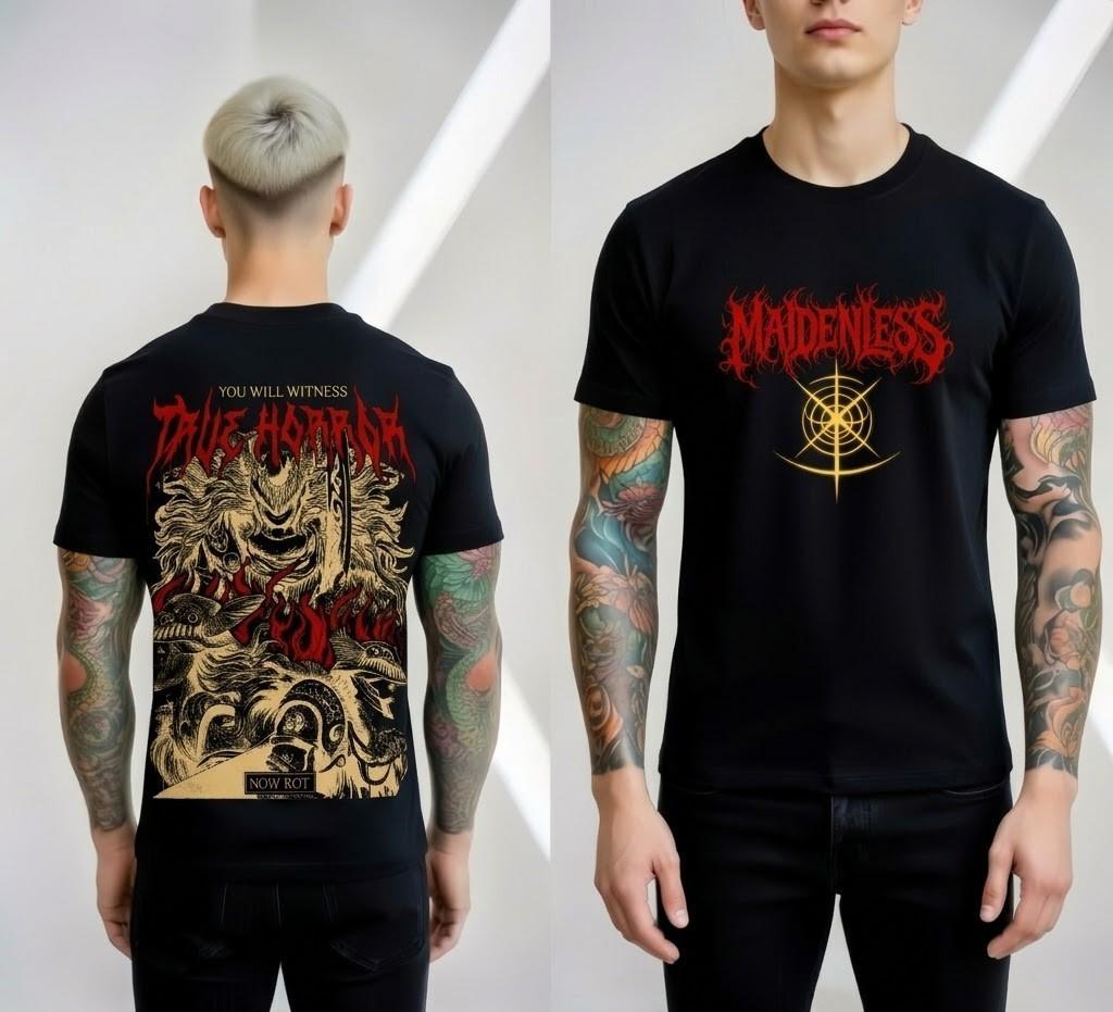 True Horror Madness T-Shirt Front Back Graphic Black Streetwear Unisex Tee