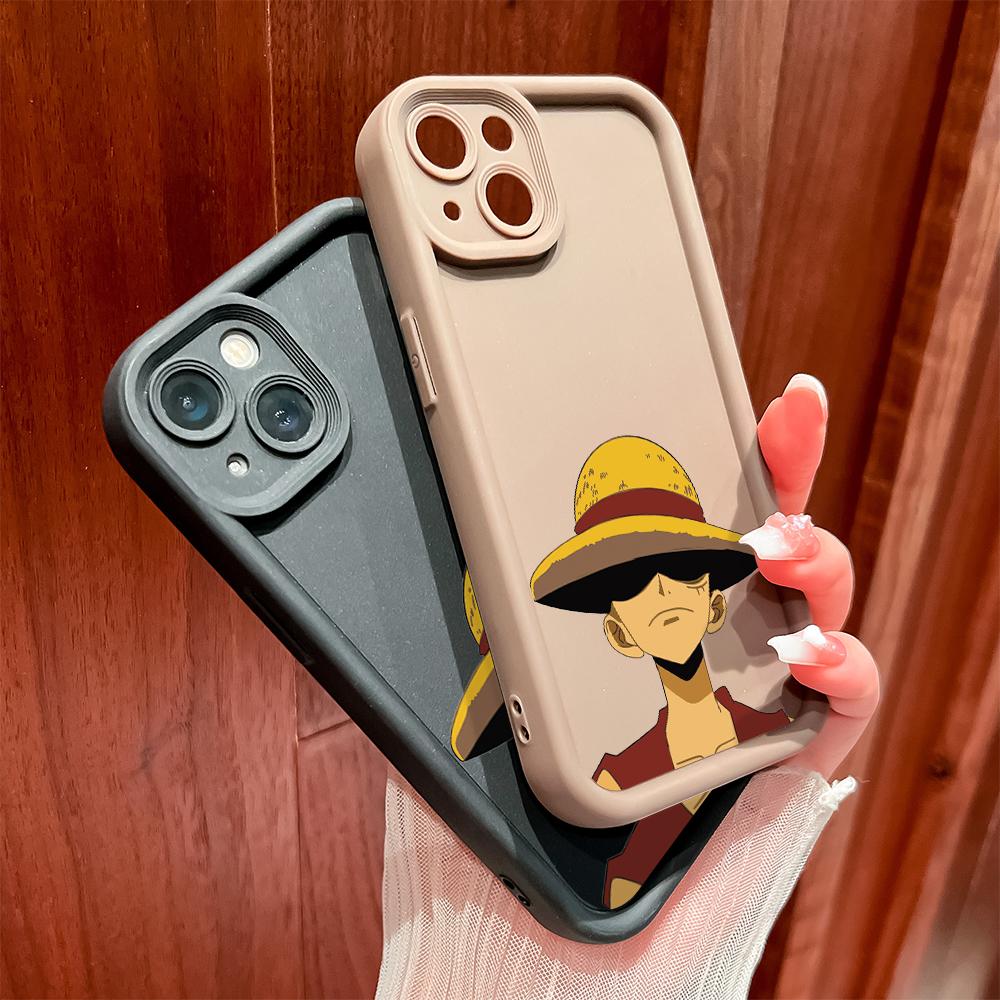 Для iPhone 16 15 14 13 12 11 Pro Max XS Max XR X SE 8 7 Red Vest Luffy Pattern Мягкий силиконовый противоударный чехол для полнообъективной защиты