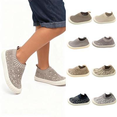 Весенне-Летние Детские Слипоны из Сетчатого Flyknit - Повседневные Унисекс с Мягкой Подошвой из ТПР