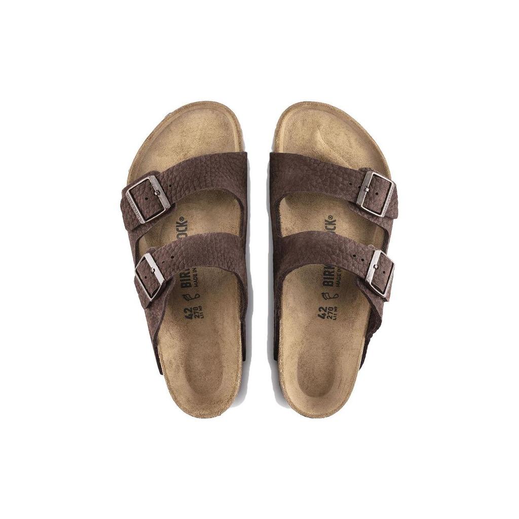 Birkenstock Удобные Круглый носок Мягкая подошва Универсальная пряжка Для улицы Дышащие Шлепанцы Мужские сандалии Темно-коричневые 1022457
