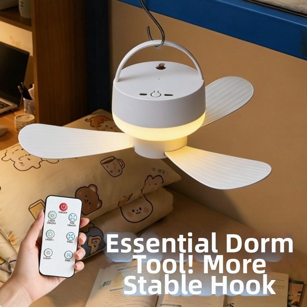 USB Rechargeable Hanging Fan Light LED Light Ceiling Lamp Wireless Ceiling Fan Light  Home Use