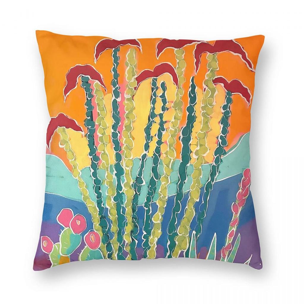 Ocotillo Fouquieria Splendens Square Pillowcase Polyester Linen Velvet Creative Decorative Throw Pillow Case Bed Cushion Cover