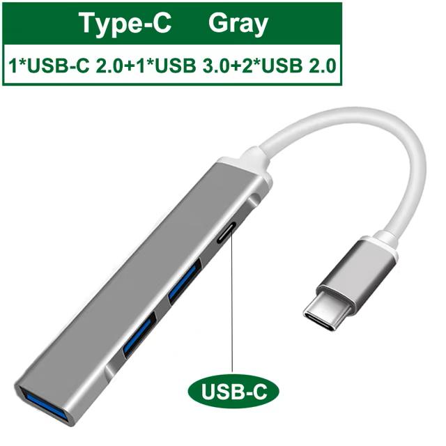 USB C HUB USB 30 Type C 4-портовый мультиразветвитель адаптер OTG для Macbook HUB Pro 13 15 Air Mi Pro для аксессуаров для компьютеров HUAWEI