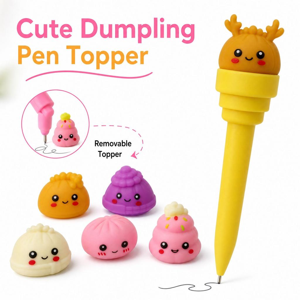 Rotating Pen Creative Toy Set with Christmas Bun Design, Gift Prop Combo