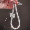 Short Diamond Studded Bow Mobile Phone Lanyard Wristband Shiny Lanyard IPhone 16 Case Key Universal Rope Bag Body KitJewelry