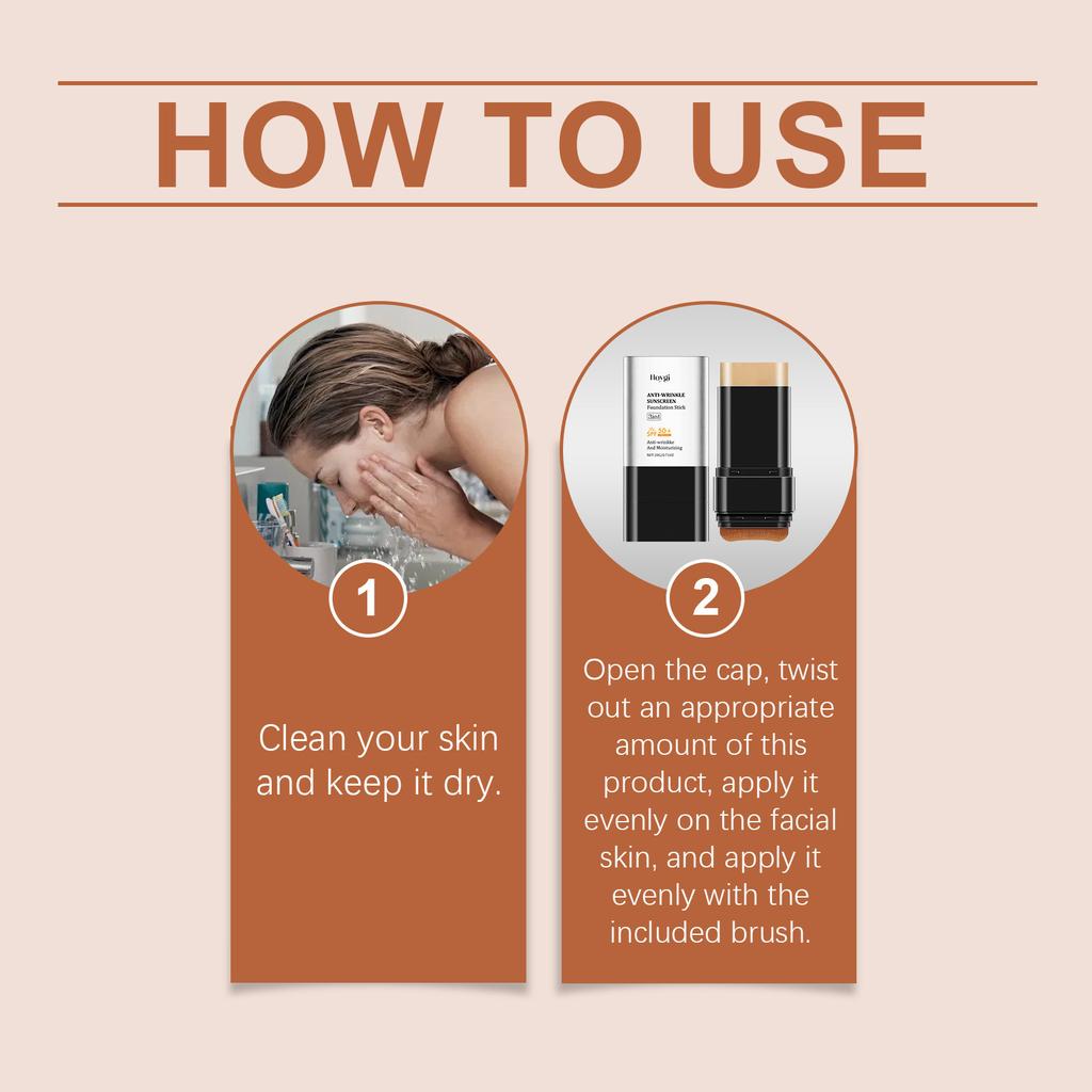 2 в 1 тональный крем против морщин, тональный крем-стик с кистью, тональный крем-стик для лица, тональный крем-стик 20 г