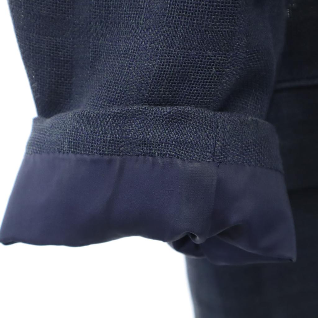 Givenchy 90-е Лен Старый Клетчатый Укороченный Пиджак S древесно-угольный Мужской Б/У