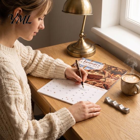 Desk Calendar Cats Chillin' with Book 2027 Calendar, 12 Month Monthly Planner, Thick Appointment Paper Daily Planning Wall for Home Office And School